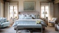 bedroom, adorned with soft hues and inviting textures. AI Generative