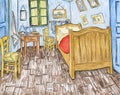Bedroom in Arles 1888 by Vincent van Gogh Royalty Free Stock Photo