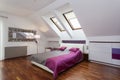 Bedroom in the attic Royalty Free Stock Photo