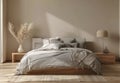 Bedroom With Bed and Lamp Royalty Free Stock Photo