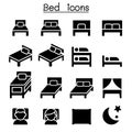 Bedroom & Mattress icon set