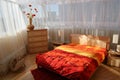 Bedroom with big window Royalty Free Stock Photo