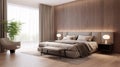 Bedroom Brown interior design for inspiration and ideas. Royalty Free Stock Photo