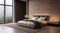 Bedroom Brown interior design for inspiration and ideas. winter Royalty Free Stock Photo