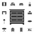 Bedroom Cabinet icon. Simple element illustration. Bedroom Cabinet symbol design from Home Furniture collection set. Can be used f Royalty Free Stock Photo