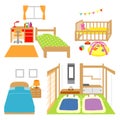 Bedroom, childs room, crib, Japanese style room Royalty Free Stock Photo