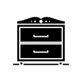 Bedroom closet black icon, concept illustration, vector flat symbol, glyph sign. Royalty Free Stock Photo