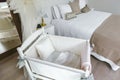 Bedroom with cot and double bed Royalty Free Stock Photo