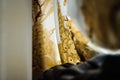 Bedroom Curtain Details In Home Environment Royalty Free Stock Photo