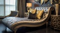 Bedroom decor, home interior design . Art Deco Glam style Royalty Free Stock Photo