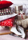 Bedroom decorated in Christmas style
