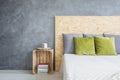 Bedroom with decorative wall finish Royalty Free Stock Photo