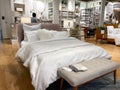 A bedroom  display at a West Elm Midcentury Modern furniture store in Orlando, Florida Royalty Free Stock Photo