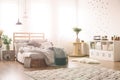 Bedroom with dots on the wall Royalty Free Stock Photo