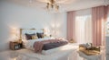 Bedroom exudes an air of elegance and charm, with its tastefully chosen decor, plush furnishings, and soft lighting that create a