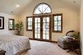 Bedroom with French Door Balcony Royalty Free Stock Photo