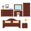 Bedroom furniture vector set