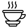 Bedroom hot coffee cup icon, outline style Royalty Free Stock Photo