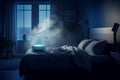 Bedroom humidifier night. Generate Ai