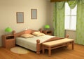 Bedroom interior 3d Royalty Free Stock Photo