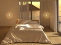 Bedroom Interior 3D Illustration Photorealistic Rendering