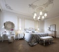 Bedroom interior design in a modern classic style