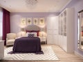 Bedroom Interior Design In Shades Of Lilac