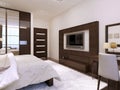 Bedroom interior high-tech style Royalty Free Stock Photo