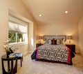 Bedroom interior with japanese style bedding Royalty Free Stock Photo