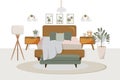 Bedroom interior, modern style Royalty Free Stock Photo