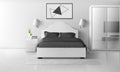 Bedroom interior in monochrome colors, modern home Royalty Free Stock Photo