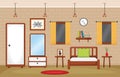 Bedroom Interior Sleeping Room Flat Design Illustration Royalty Free Stock Photo