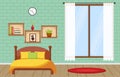 Bedroom Interior Sleeping Room Flat Design Illustration Royalty Free Stock Photo