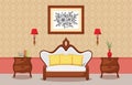 Bedroom Interior Sleeping Room Flat Design Illustration Royalty Free Stock Photo