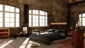 Bedroom Interior Studio 3D Illustration Photorealistic Rendering