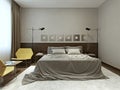 Bedroom interior techno style Royalty Free Stock Photo