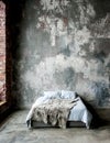 Bedroom interior with a textured wall Royalty Free Stock Photo