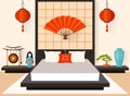 Bedroom in the Japanese style vector