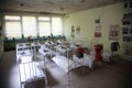 A bedroom in a kindergarten in the abandoned city of Pripyat,