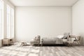 Bedroom and living area in hotel or apartment in modern loft style Royalty Free Stock Photo