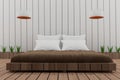 Bedroom in loft design in 3D render image Royalty Free Stock Photo