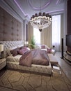 Bedroom in a luxurious classic style