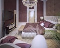 Bedroom in a luxurious classic style