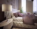 Bedroom in a luxurious classic style