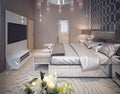 Bedroom in a luxurious modern style