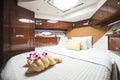 Bedroom in luxury boat