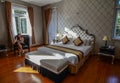 Bedroom at luxury hotel in Dalat, Vietnam Royalty Free Stock Photo