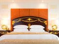 Bedroom of luxury suite in hotel Royalty Free Stock Photo