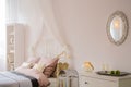 Bedroom with mirror and dresser Royalty Free Stock Photo