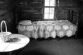 Bedroom of Old Pioneer Log Cabin Royalty Free Stock Photo